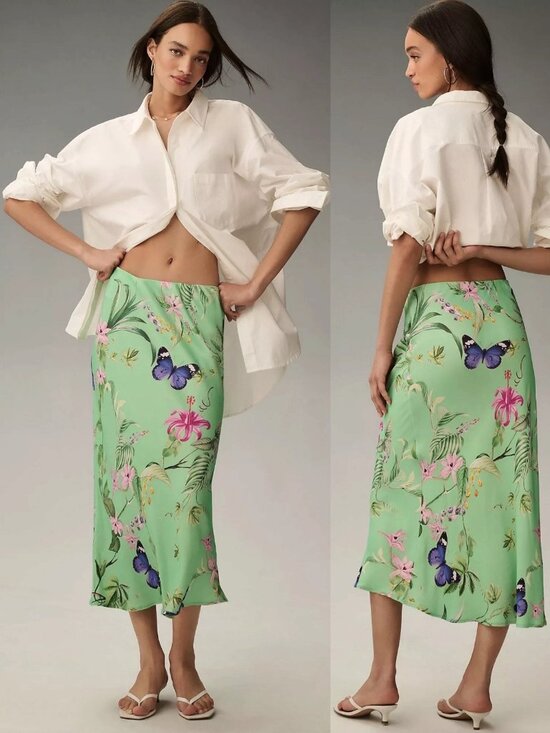 Anthropologie Dresses & Skirts - Anthropologie The Tilda Midi Slip Skirt Floral Butterfly Print Y2K 90s Small